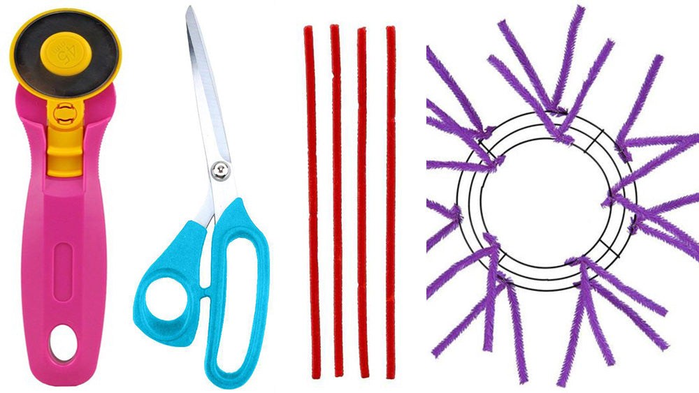 Crafting Essentials: Chenille Stems, Rotary Cutters, and Ribbon Scissors