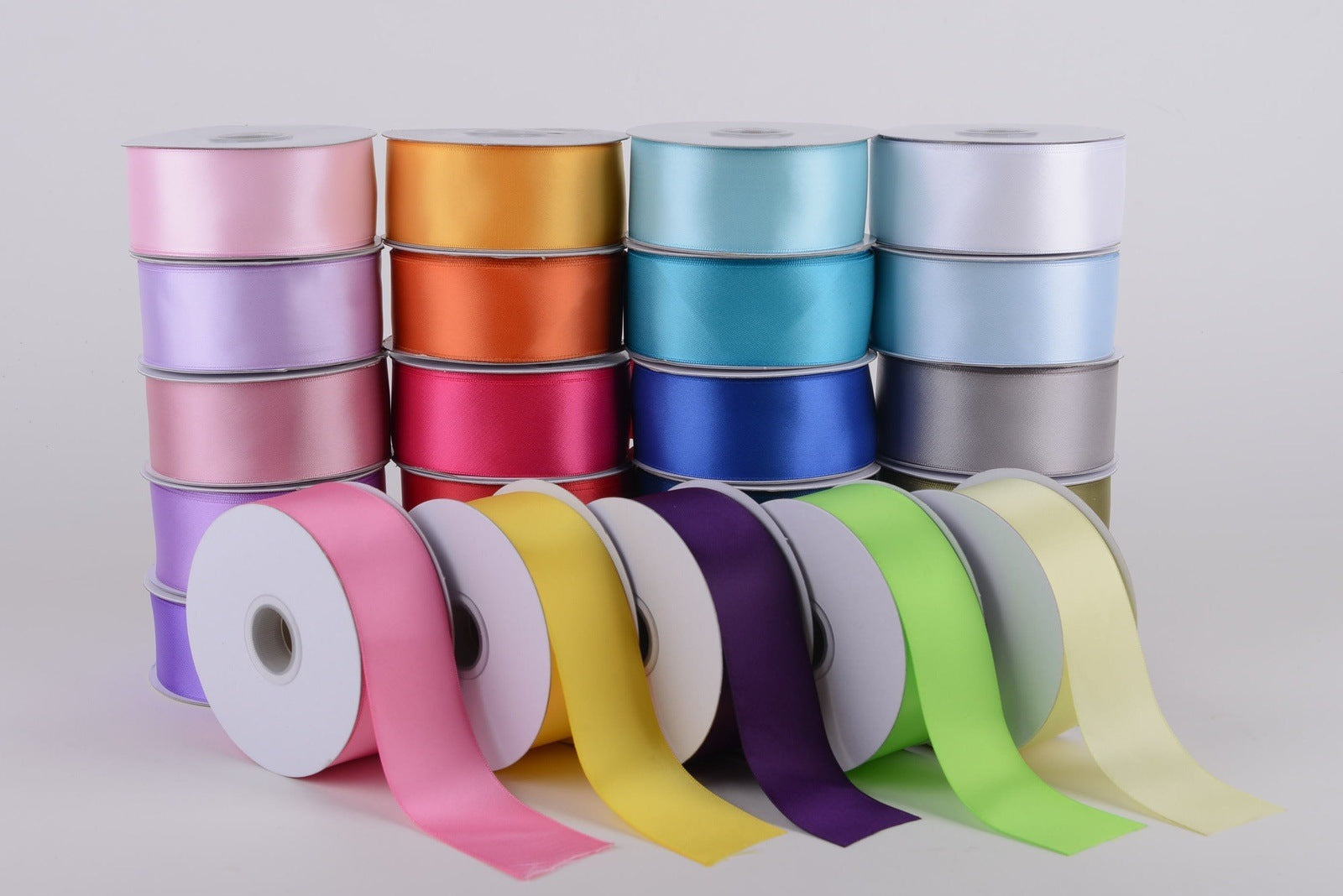 2.25 Double Faced Satin Ribbon 012 Silver 3yd