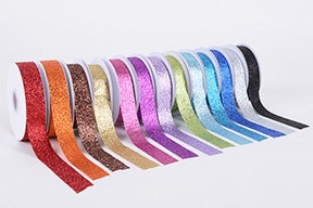 25 Rolls 625 Yards 25 Rainbow Colors Fabric Ribbons Bulk Silk Satin Ribbon  Glitter Metallic Ribbon Rolls in 2/5 Wide 25 Yard/roll Embellish Ribbons