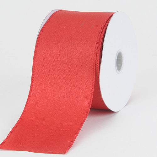 1-1/2 inch x 10 Yards Red Wired Budget Satin Ribbon