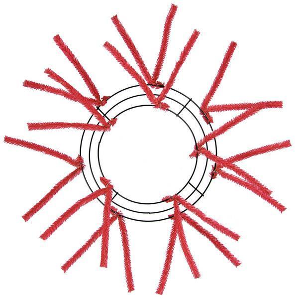 10 Inch Wire 20 Inch Oad Pencil Work Wreath Form - Red BBCrafts.com