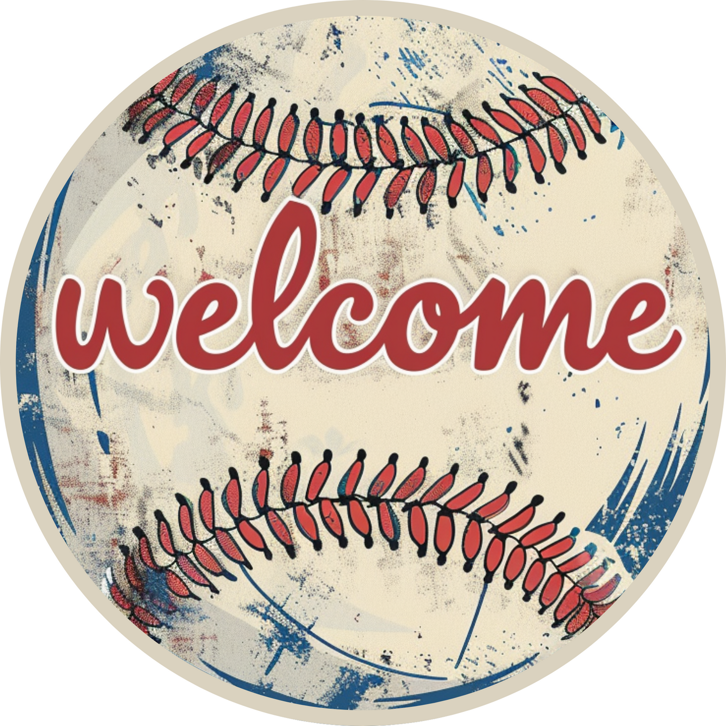 Welcome Baseball Metal / Vinyl Sign - Made in USA