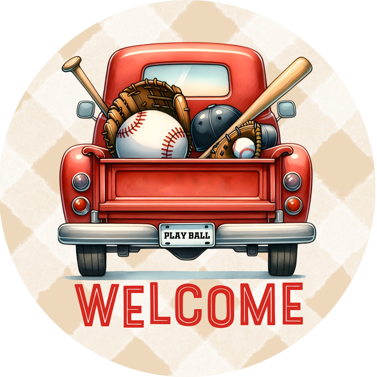Welcome Baseball Metal / Vinyl Sign - Made in USA