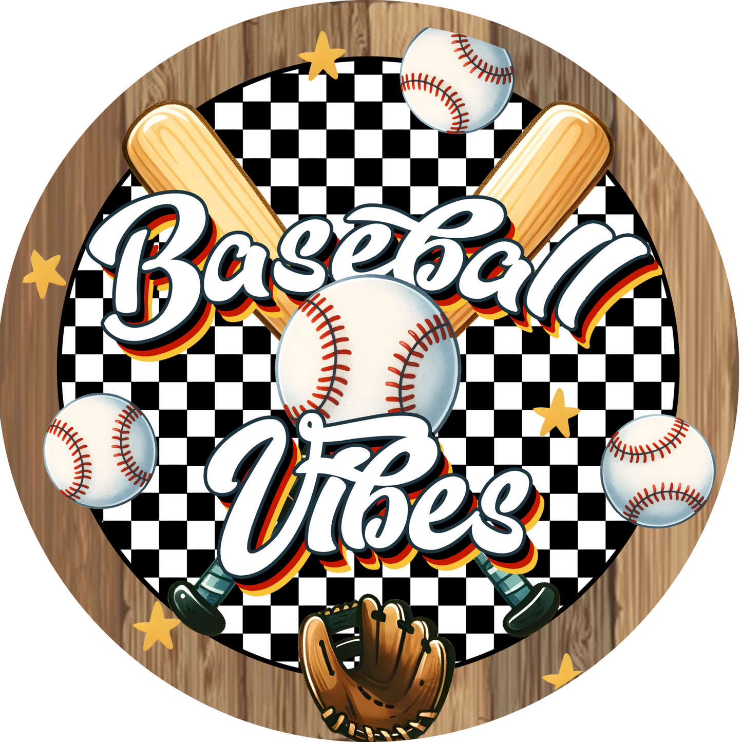 Baseball Vibes Metal / Vinyl Sign - Made in USA