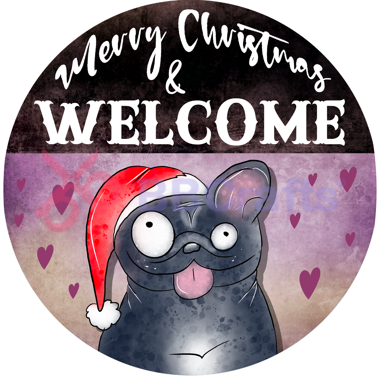 Pug Dog Merry Christmas Metal / Vinyl Sign - Made in USA
