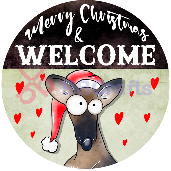 Whippet Dog - Merry Christmas Metal Sign - Made In USA