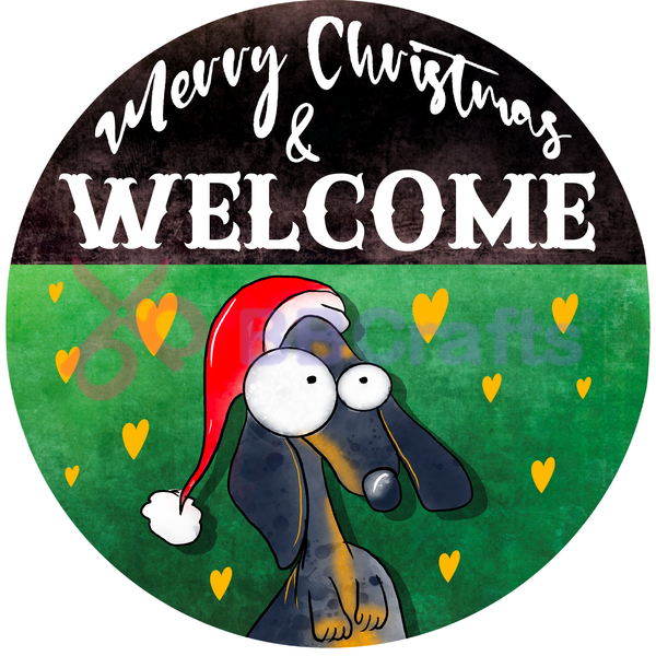 Dachshund Dog - Merry Christmas Metal Sign - Made In USA