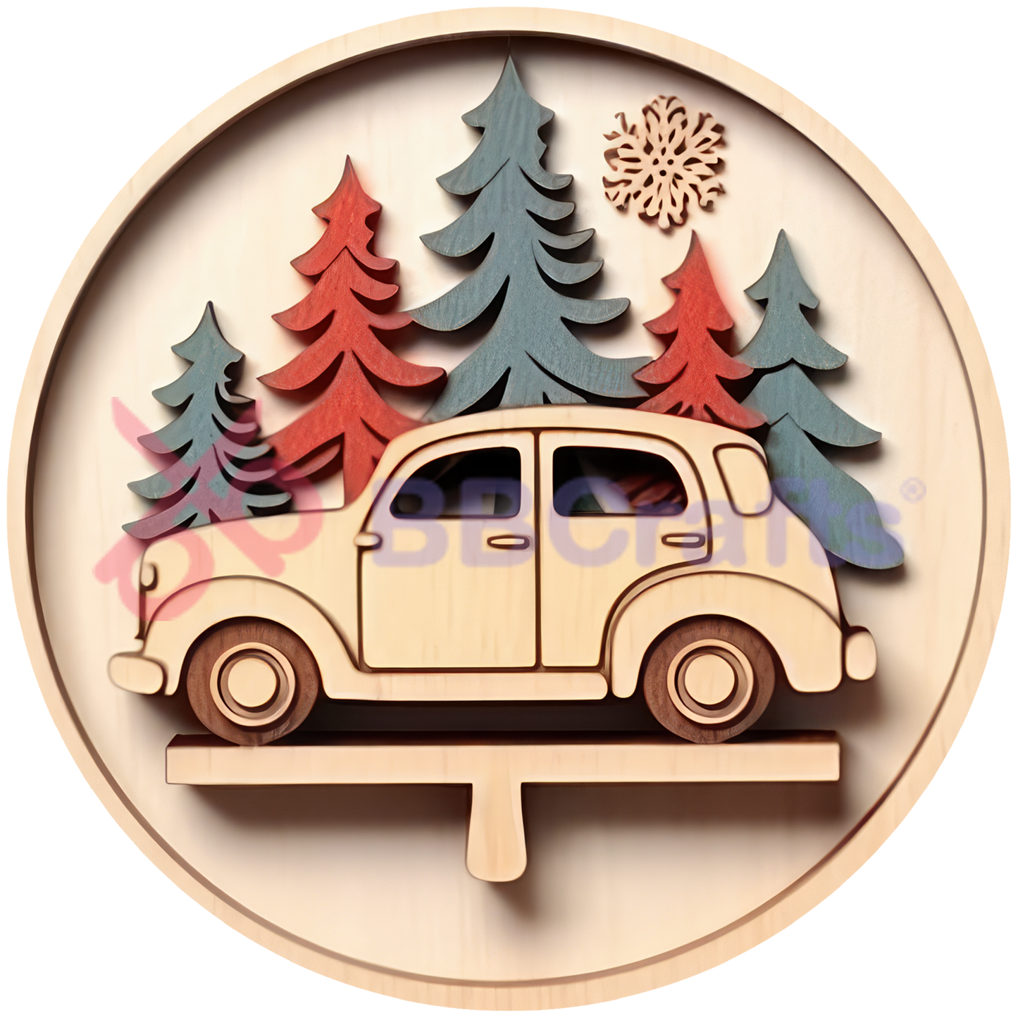 Christmas Tree Car Metal / Vinyl Sign - Made in USA