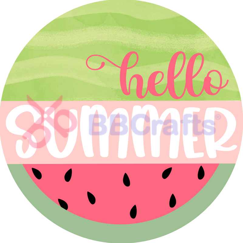 Hellow Summer Watermelon Metal Sign - Made In USA