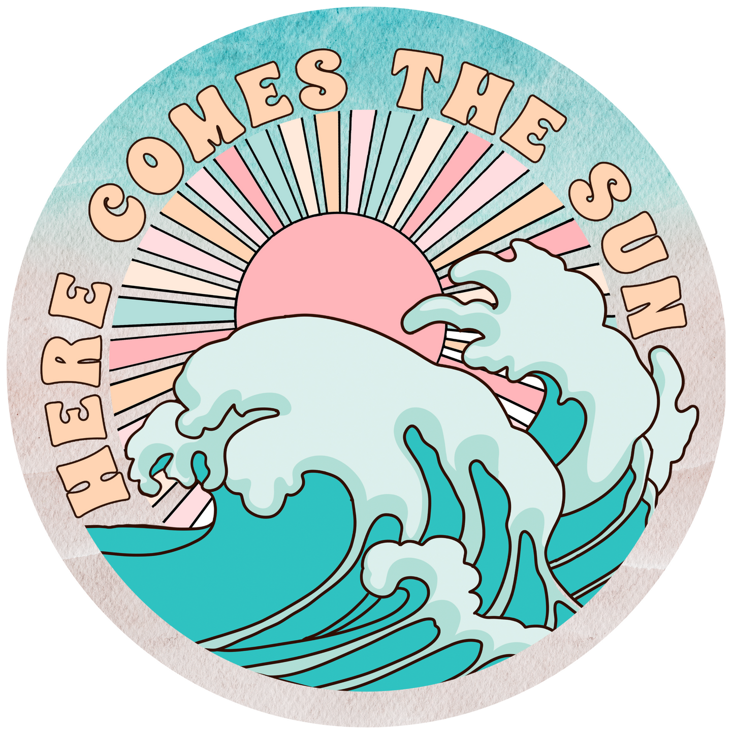 Sun Rise Waves Metal / Vinyl Sign - Made in USA