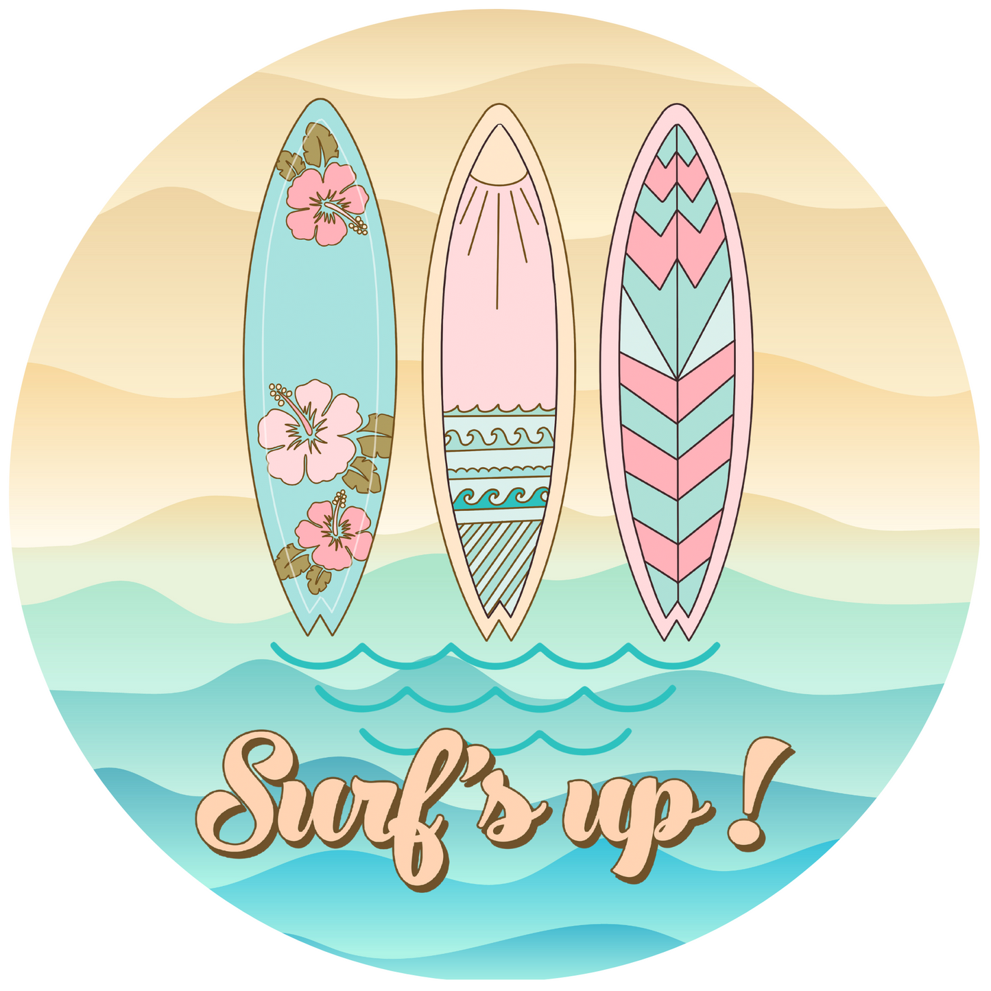 Surf's Up! Metal / Vinyl Sign - Made in USA