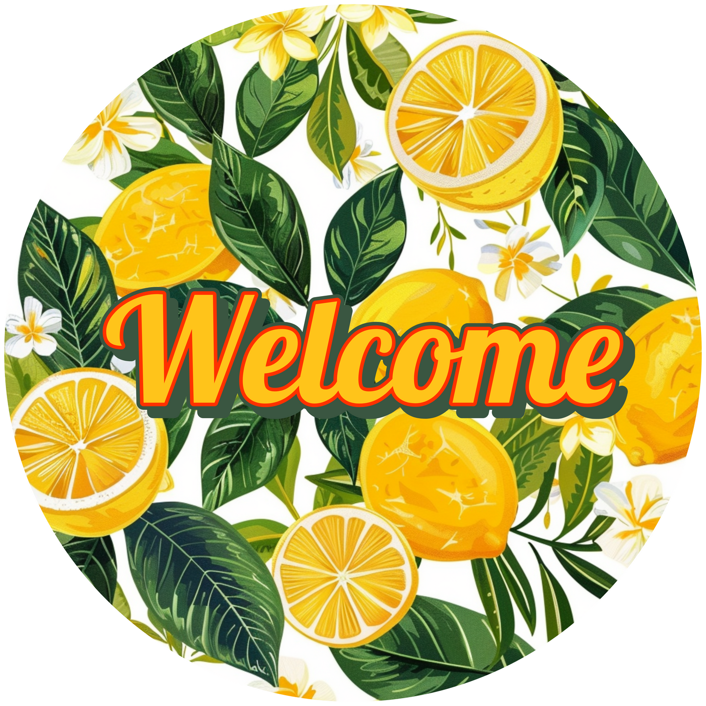 Welcome Lemon Metal / Vinyl Sign - Made in USA