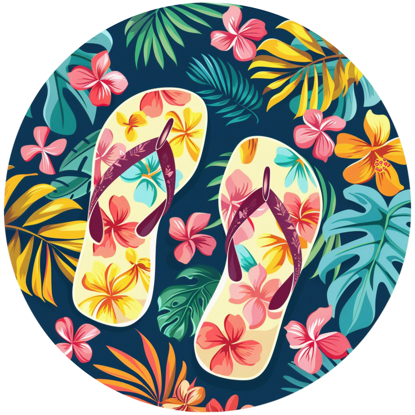 Flip Flop Flower Metal / Vinyl Sign - Made in USA