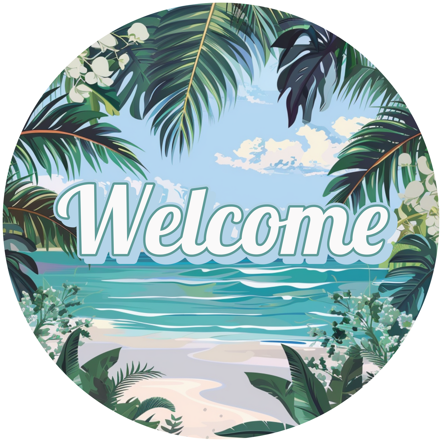 Welcome Beach Metal / Vinyl Sign - Made in USA
