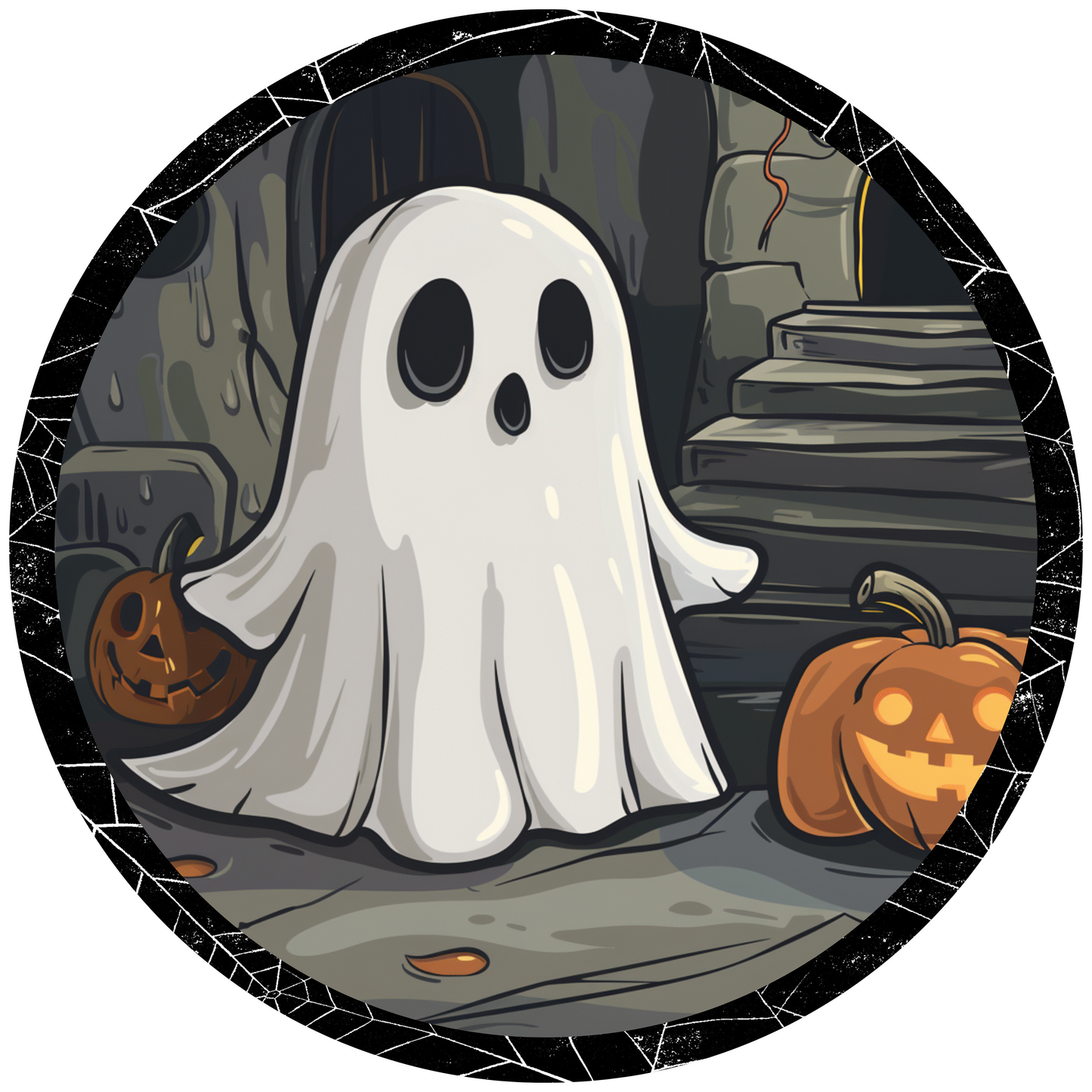 Halloween Ghost Metal / Vinyl Sign - Made in USA