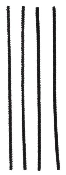 12 Inch L x 6mm - Black Chenille Stems - 25Ea/Bag BBCrafts.com