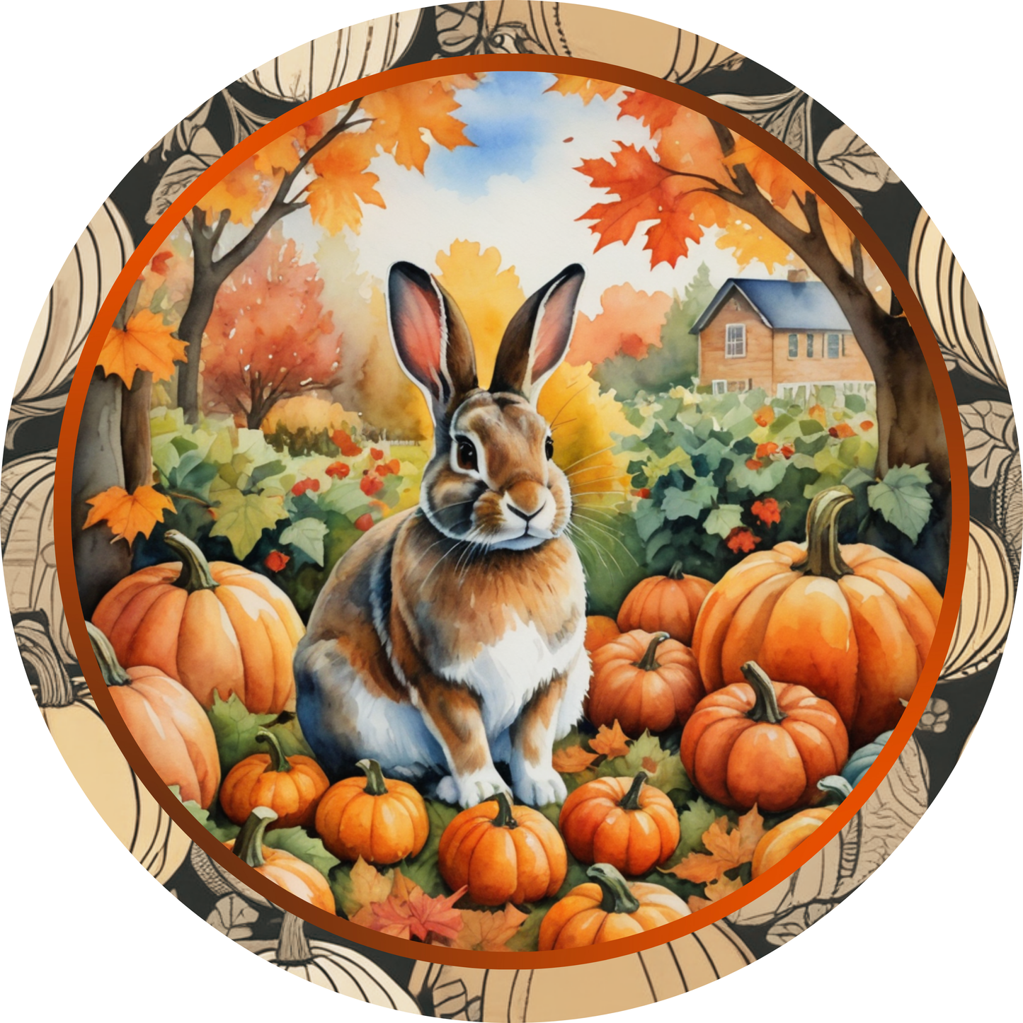 The Rabbit and The Pumpkins Metal / Vinyl Sign - Made in USA