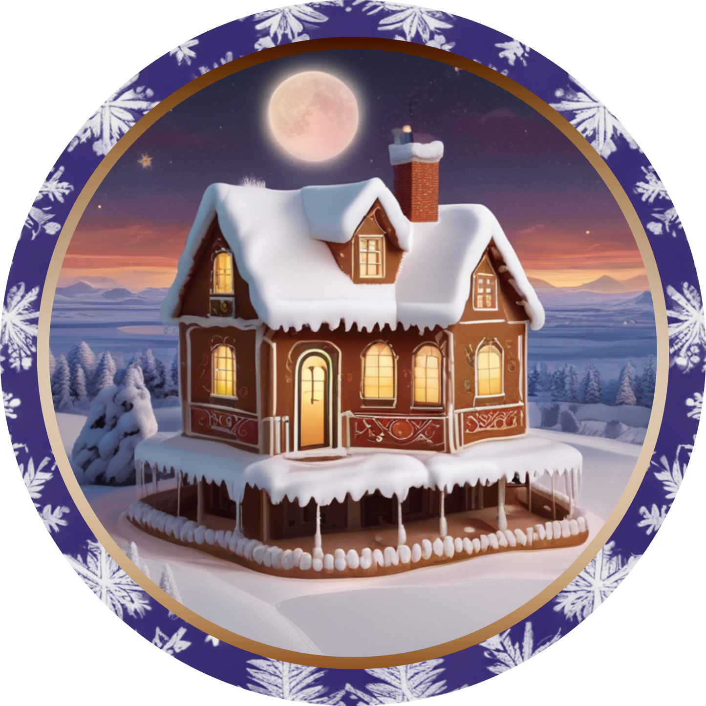 Gingerbread House in The Snow Metal / Vinyl Sign - Made in USA