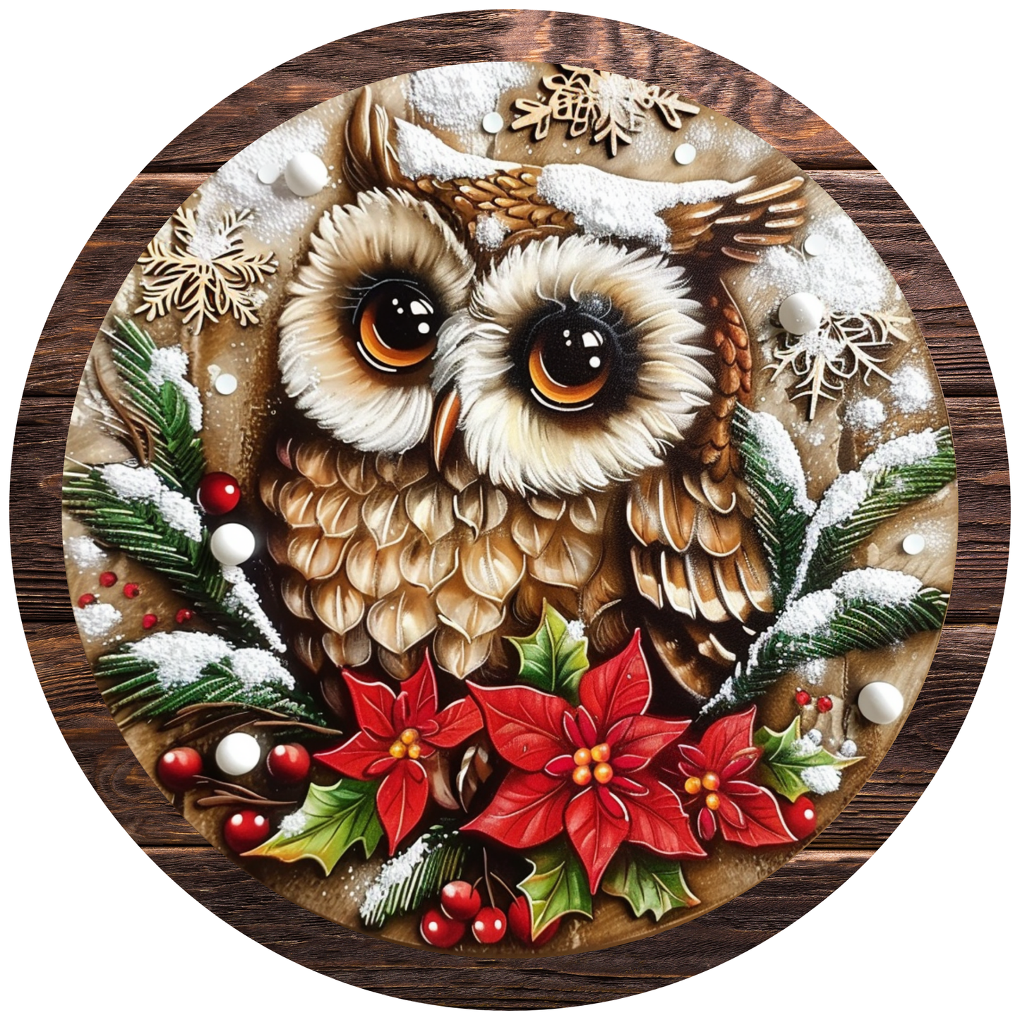 Snowy Owl in The Snow Metal / Vinyl Sign - Made in USA