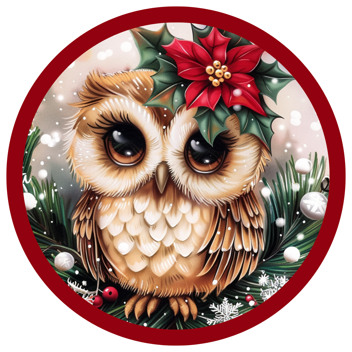 Snowy Owl in The Snow Metal / Vinyl Sign - Made in USA