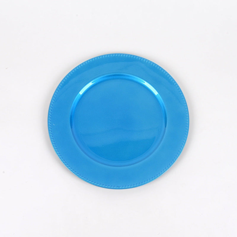 13'' Turquoise Round Charger Plates - Pack of 6 BBCrafts.com
