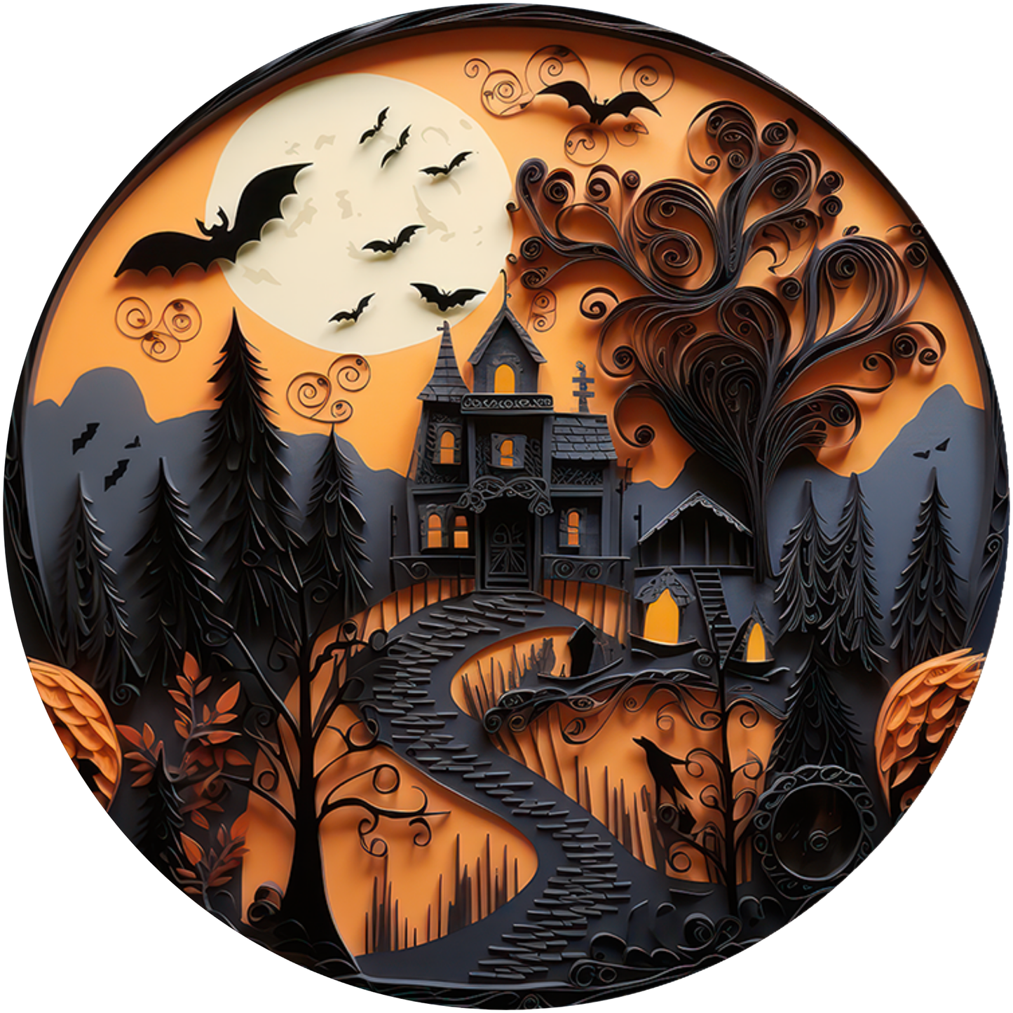 The Haunted Spooky House Metal / Vinyl Sign - Made in USA