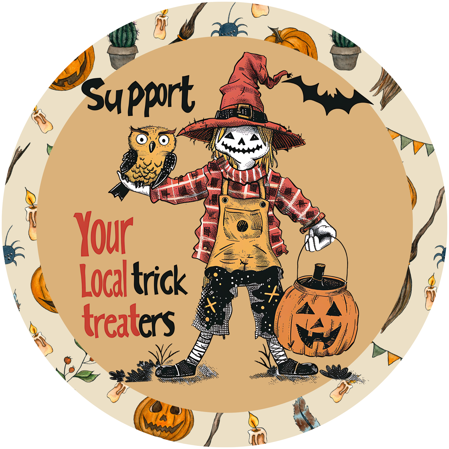 Scarecrow Metal / Vinyl Sign - Made in USA