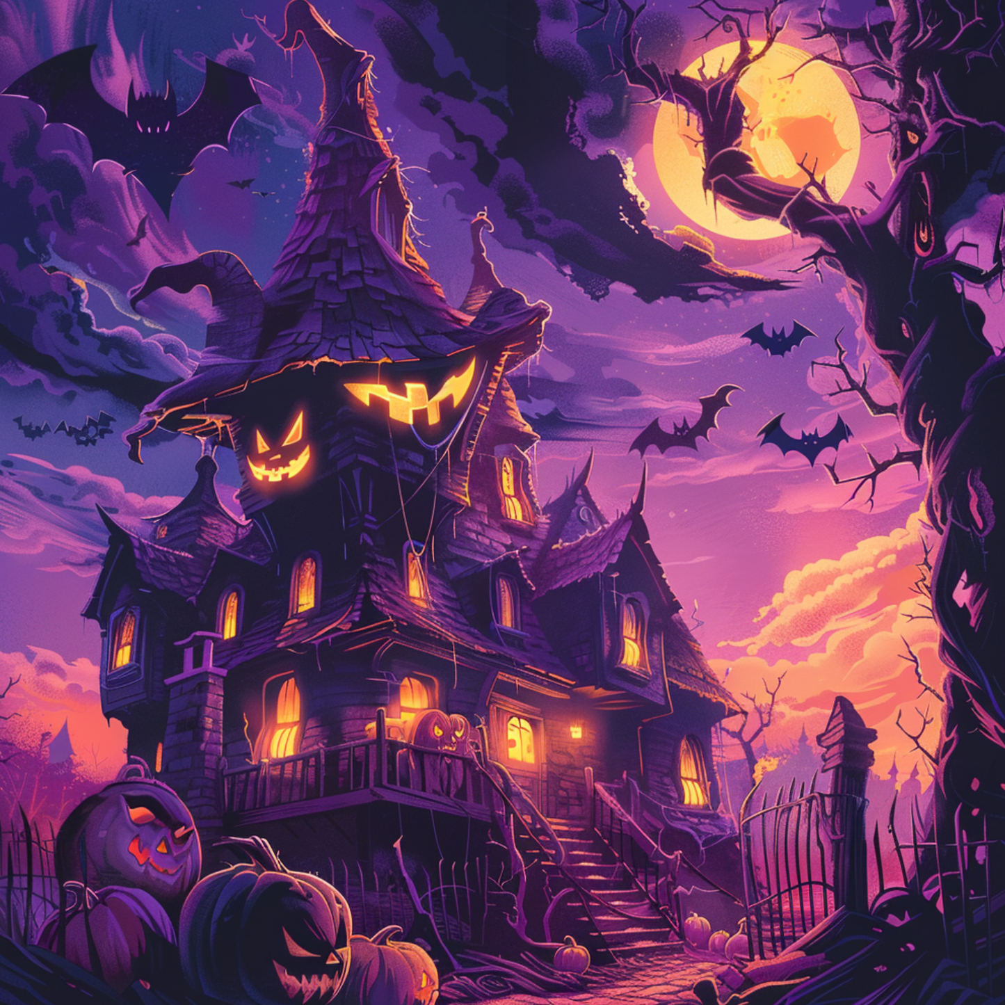 The Haunted House Metal Sign - Made in USA