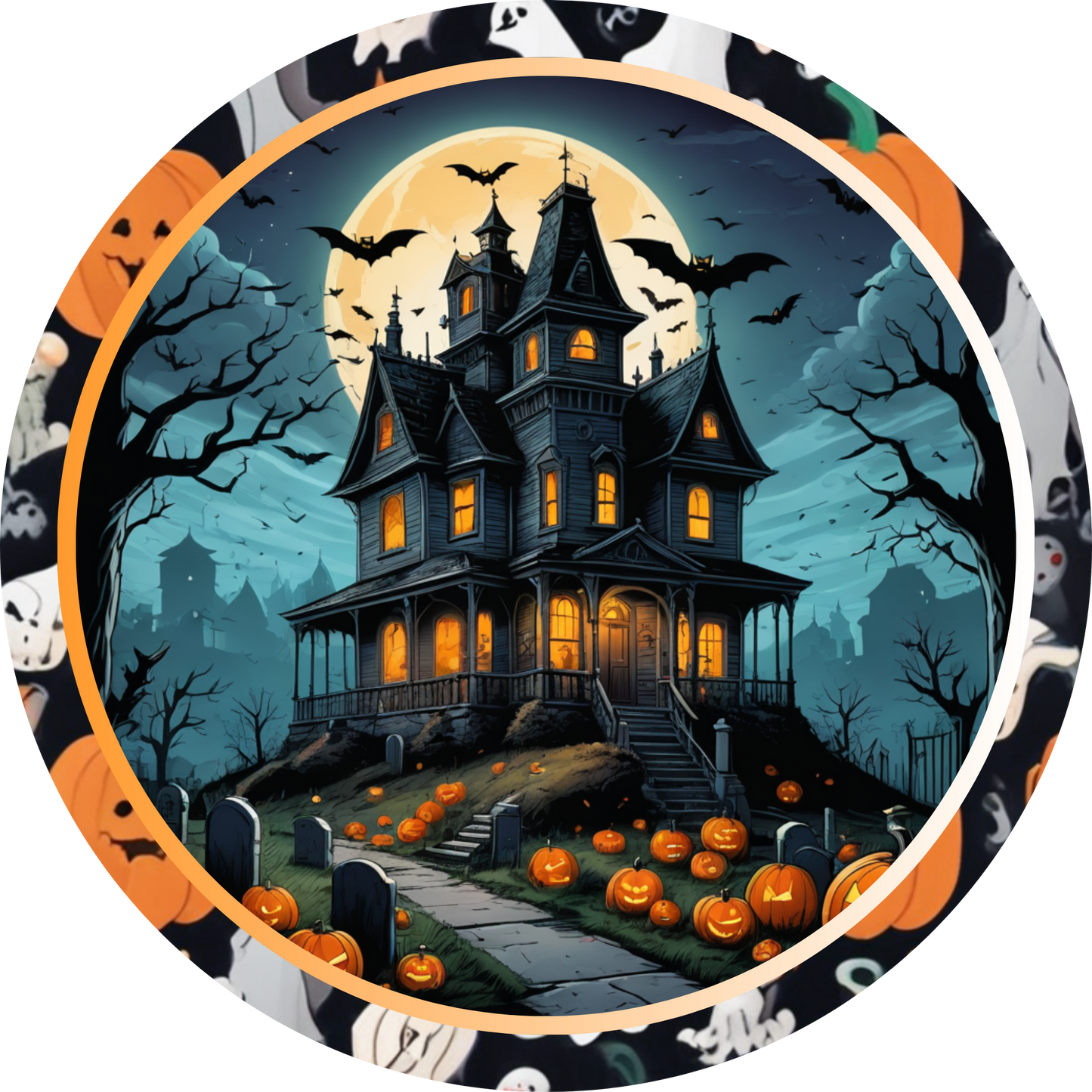 Haunted House Metal / Vinyl Sign - Made in USA