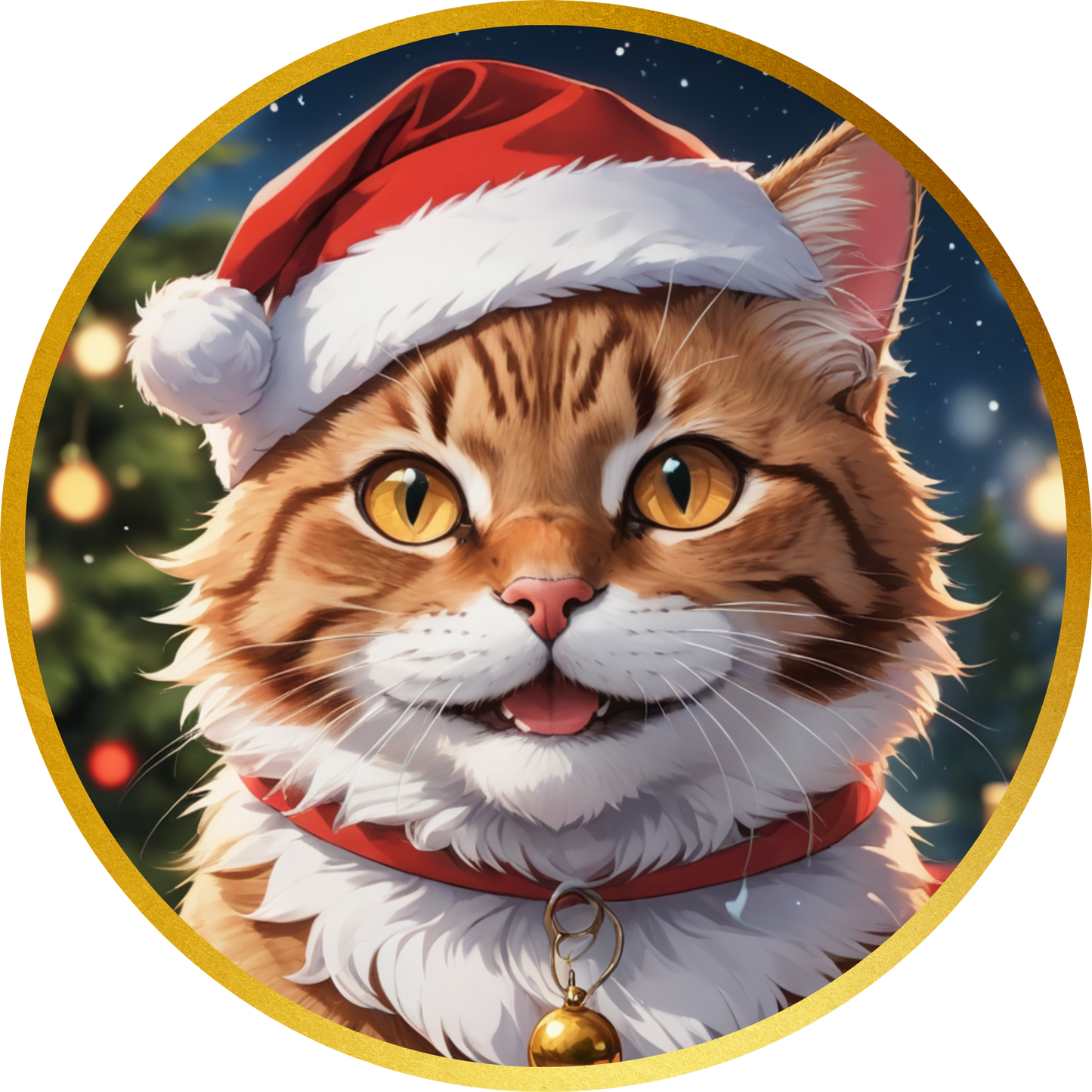 Christmas Cat Metal / Vinyl Sign - Made in USA