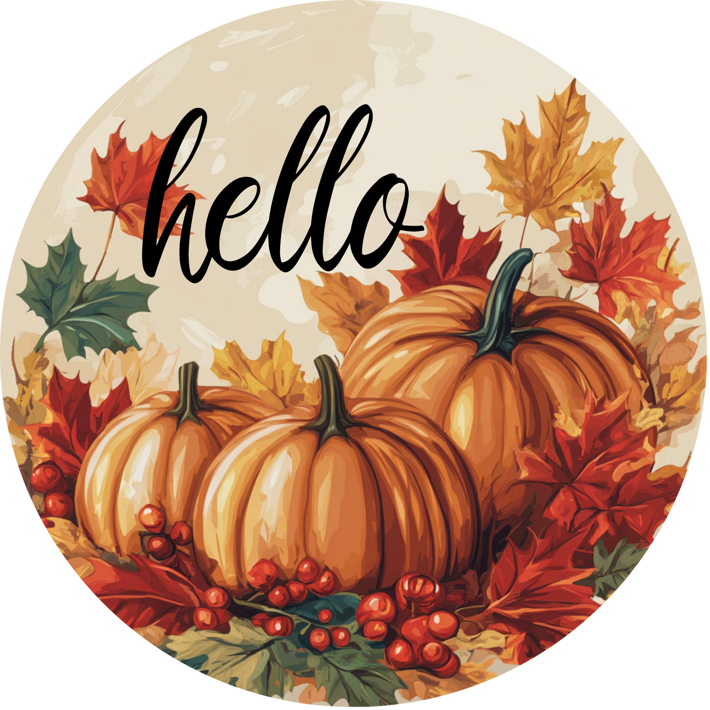 Hello Pumpkin Metal / Vinyl Sign - Made in USA
