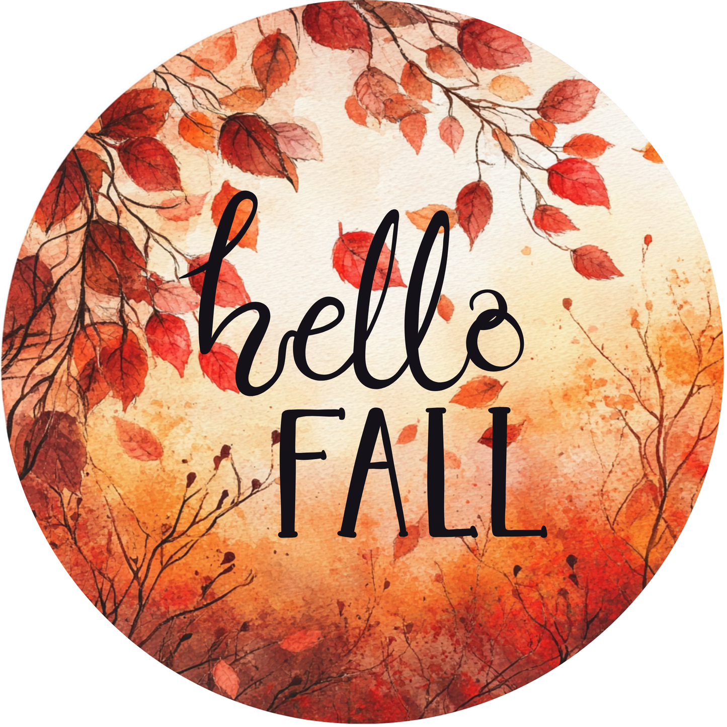 Hello Fall Metal / Vinyl Sign - Made in USA