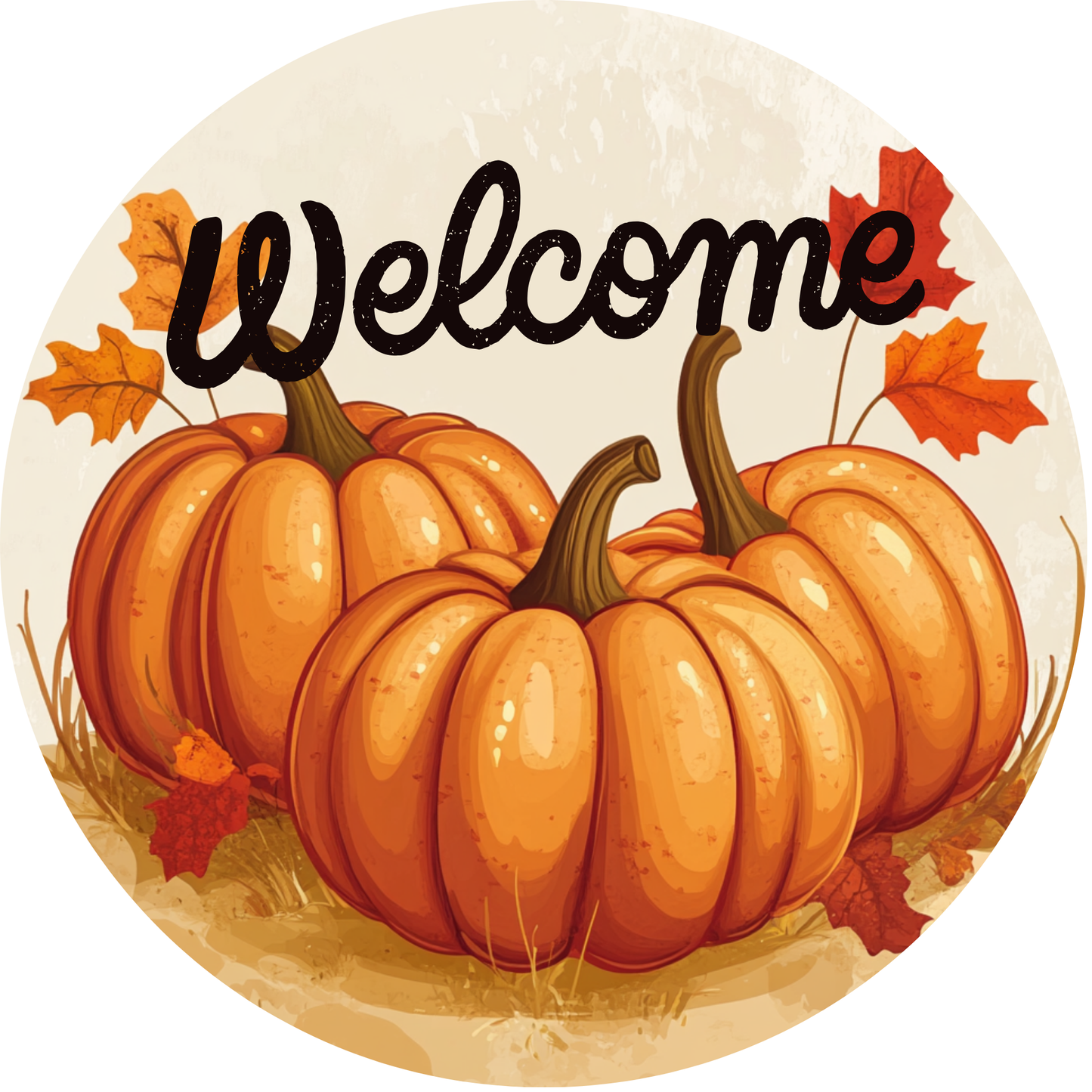 Welcome Pumpkin Metal / Vinyl Sign - Made in USA