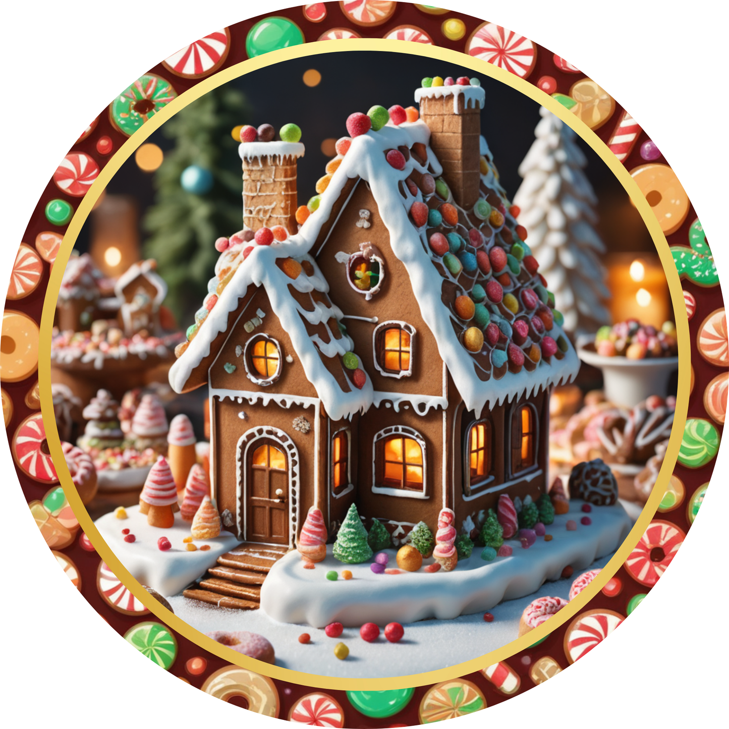 Gingerbread House Metal / Vinyl Sign - Made in USA