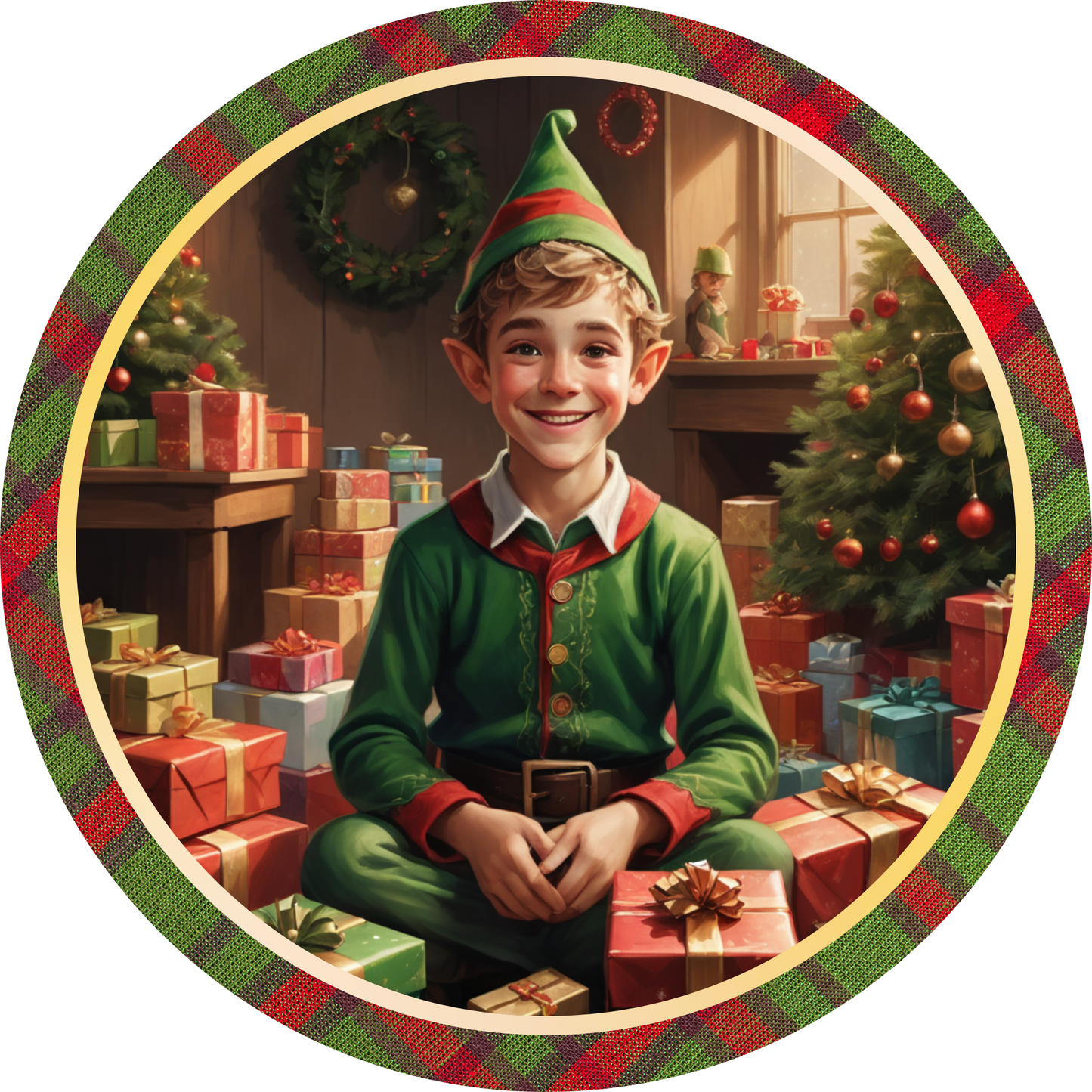 Christmas Elf Metal / Vinyl Sign - Made in USA