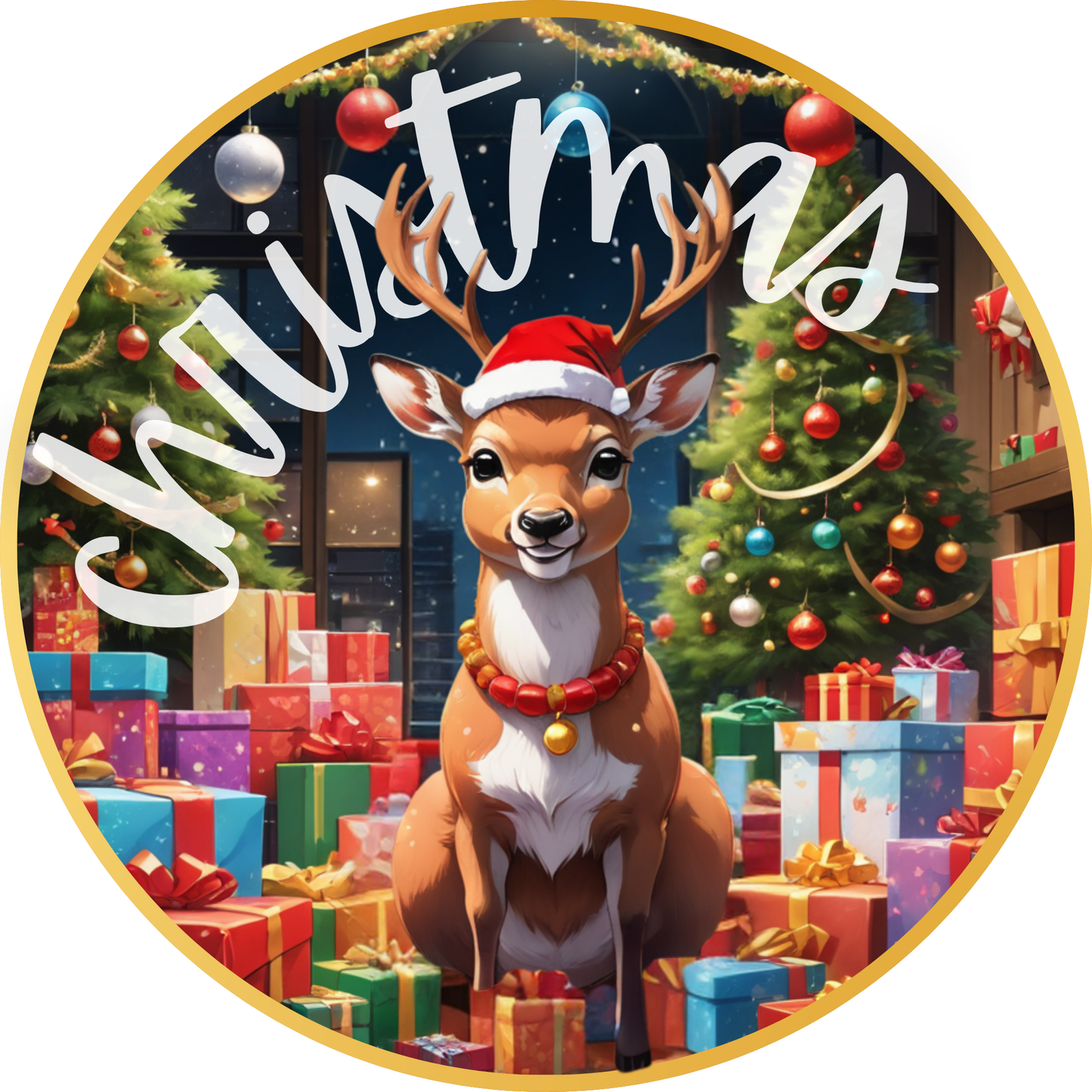 Christmas Gifts with Deer Gift Metal / Vinyl Sign - Made in USA