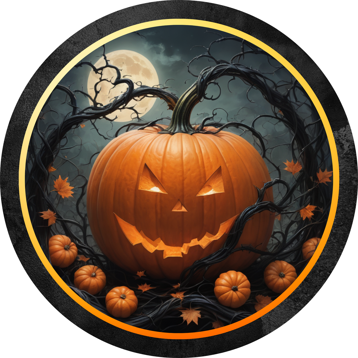 Spooky Pumpkin Metal / Vinyl Sign - Made in USA