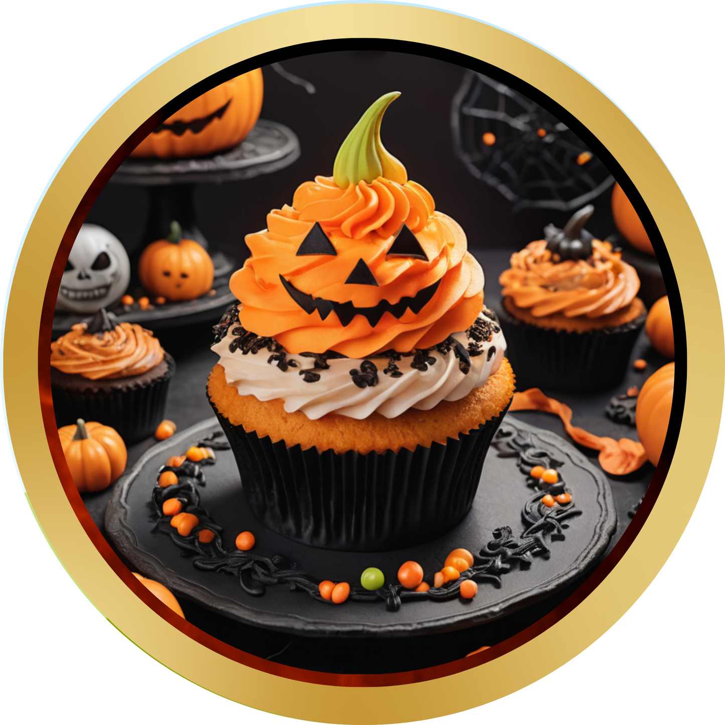 Halloween Pumpkin Cupcake Metal / Vinyl Sign - Made in USA
