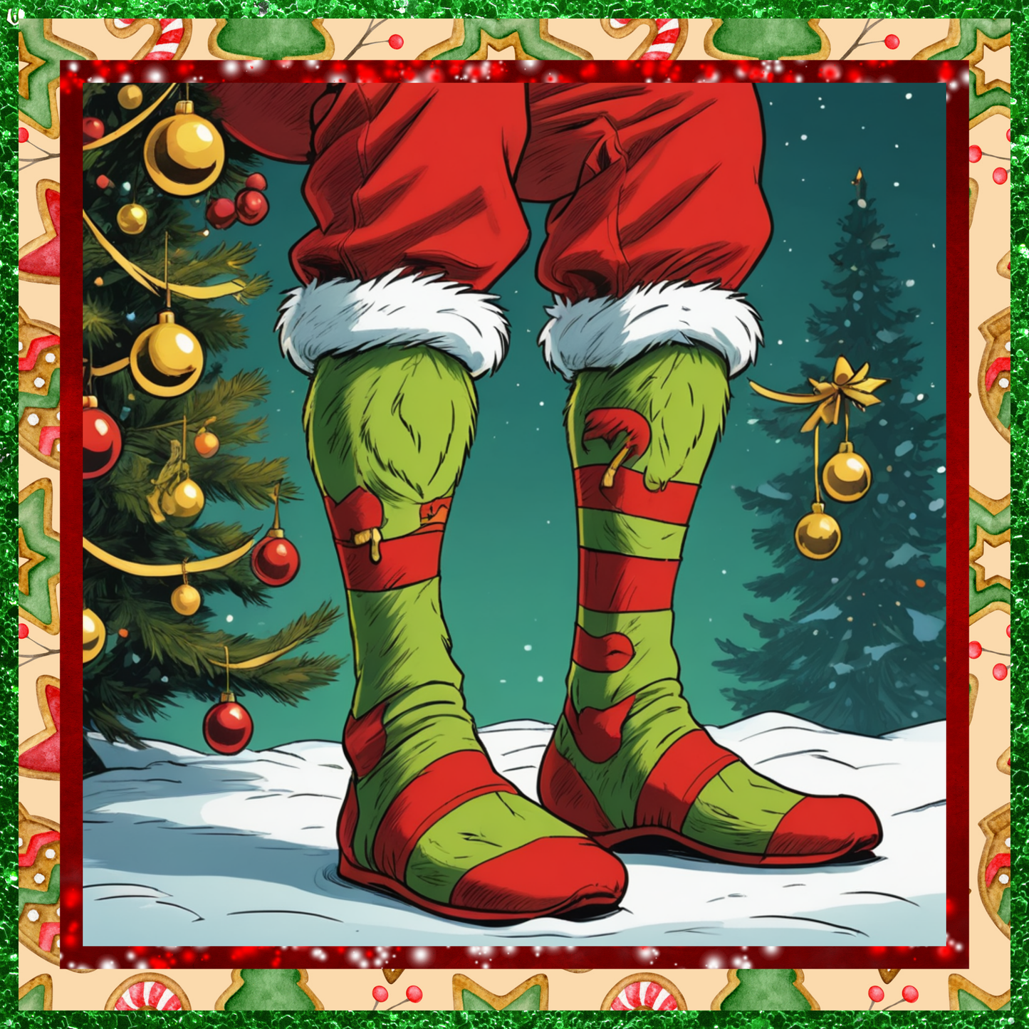 Green Monster Festive Feet Metal Sign - Made in USA