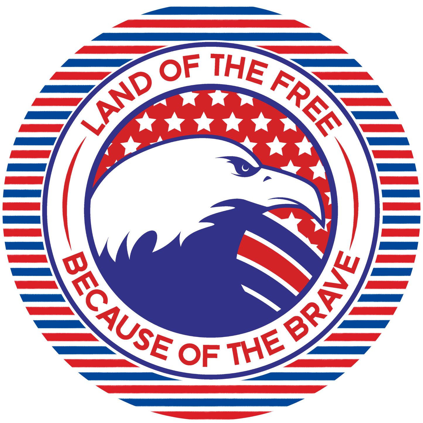 Land of The Free Because of The Brave America Eagle Metal / Vinyl Sign - Made in USA