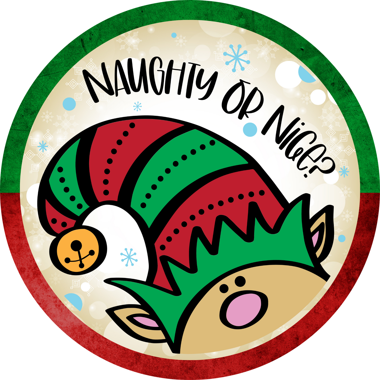 Naughty or Nice Christmas Metal / Vinyl Sign - Made in USA