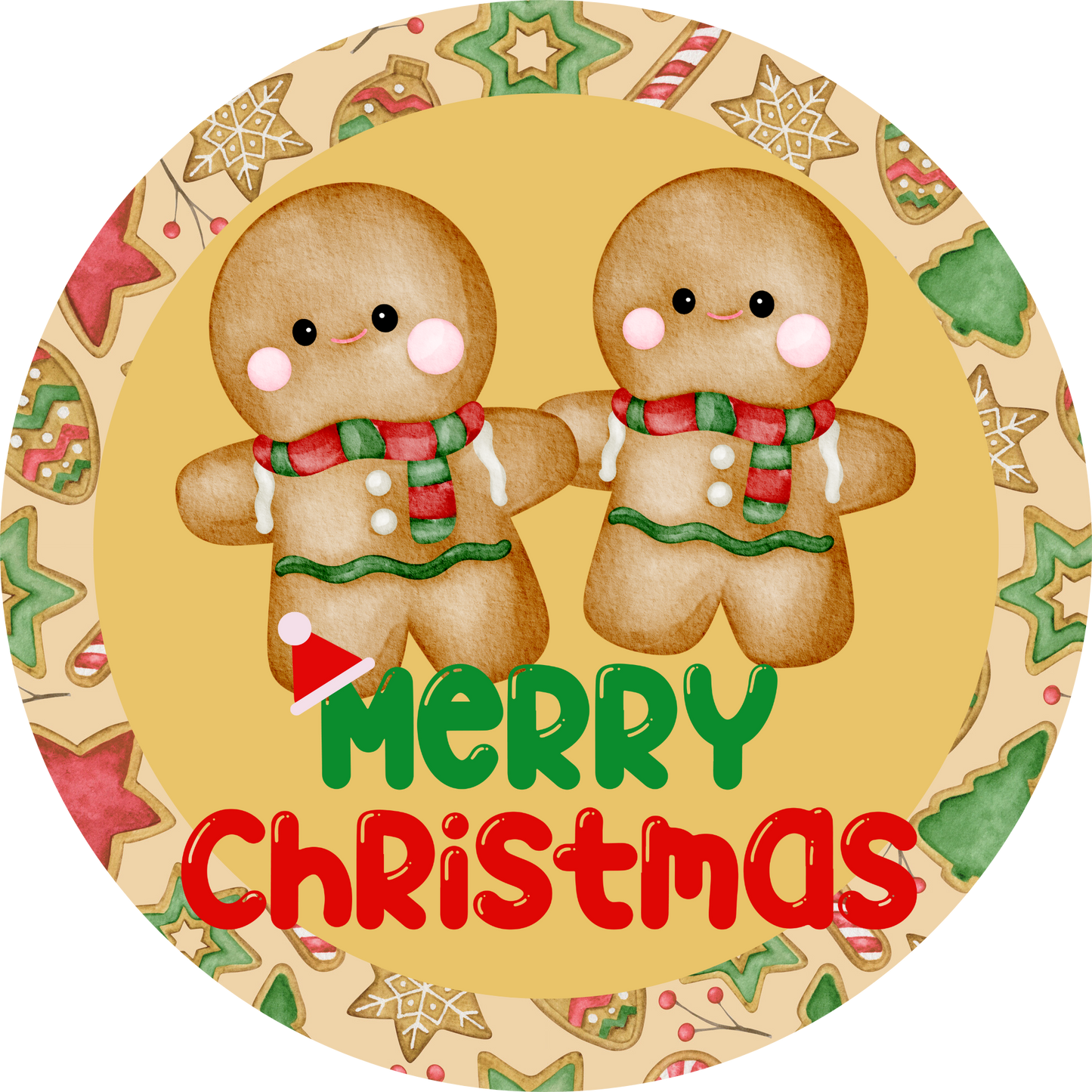 Gingerbread Merry Christmas Metal / Vinyl Sign - Made in USA