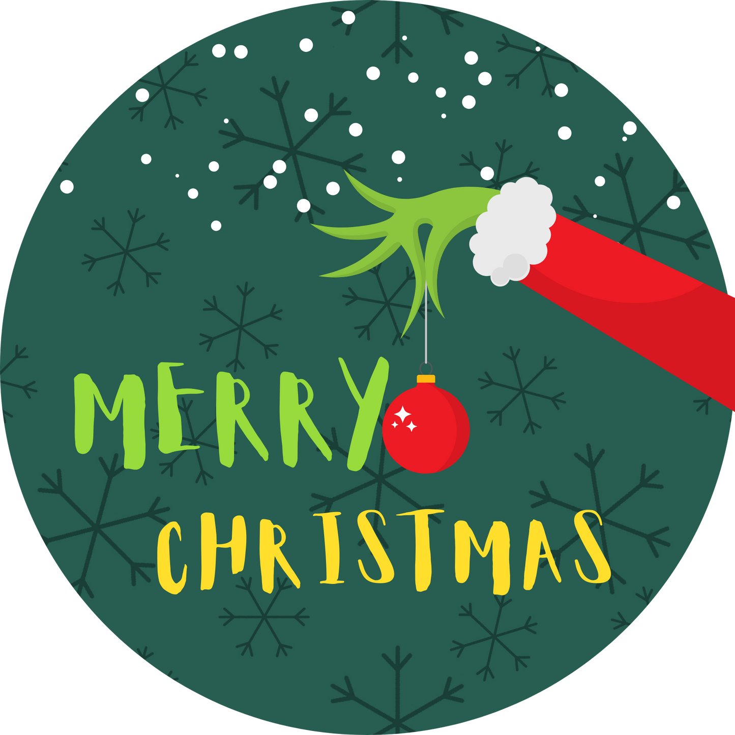 Green Monster Merry Christmas Metal / Vinyl Sign - Made in USA