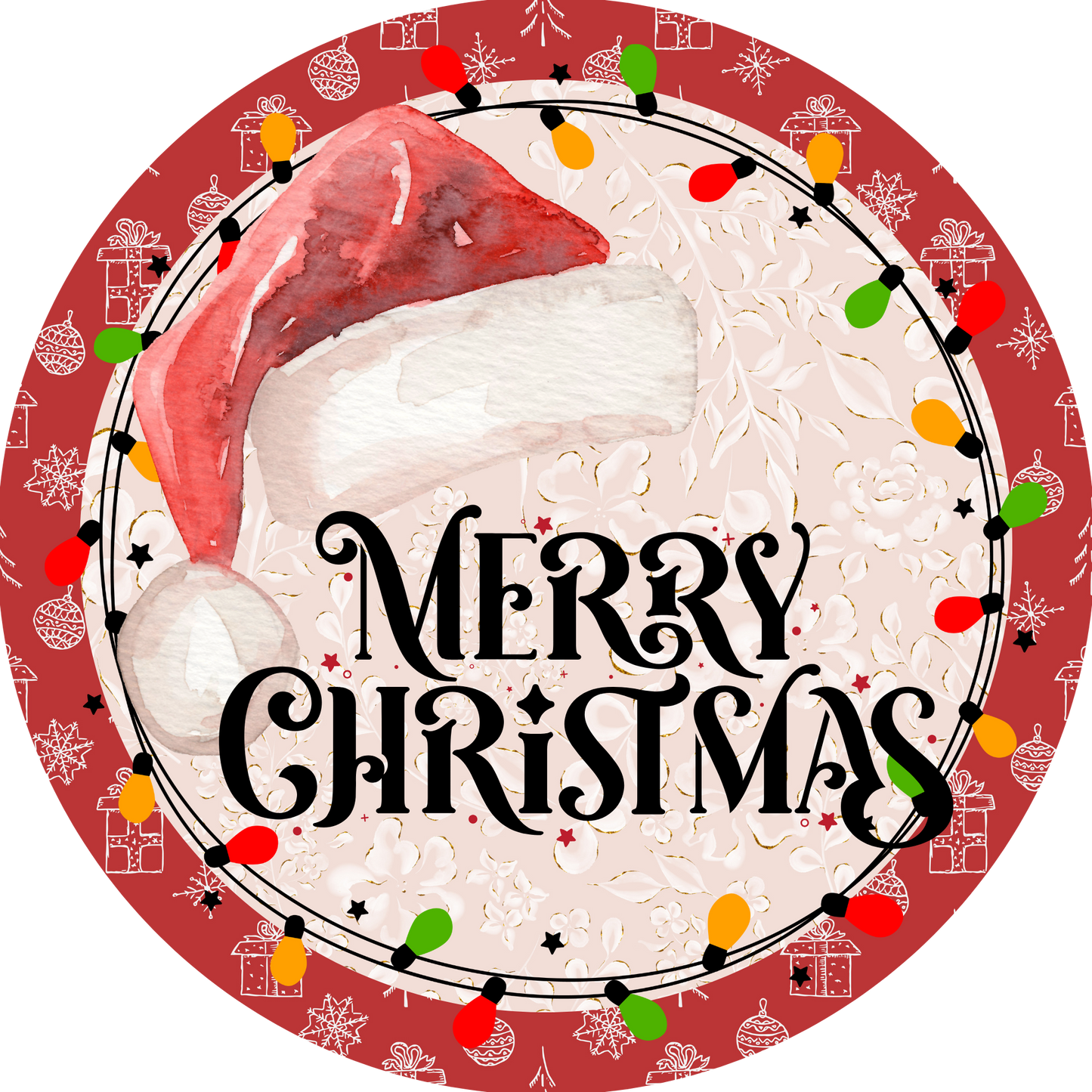 Santa's Hat Merry Christmas Metal / Vinyl Sign - Made in USA