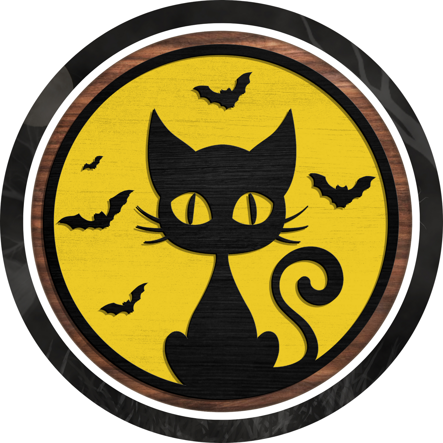 Spooky Night Black Cat Metal / Vinyl Sign - Made in USA