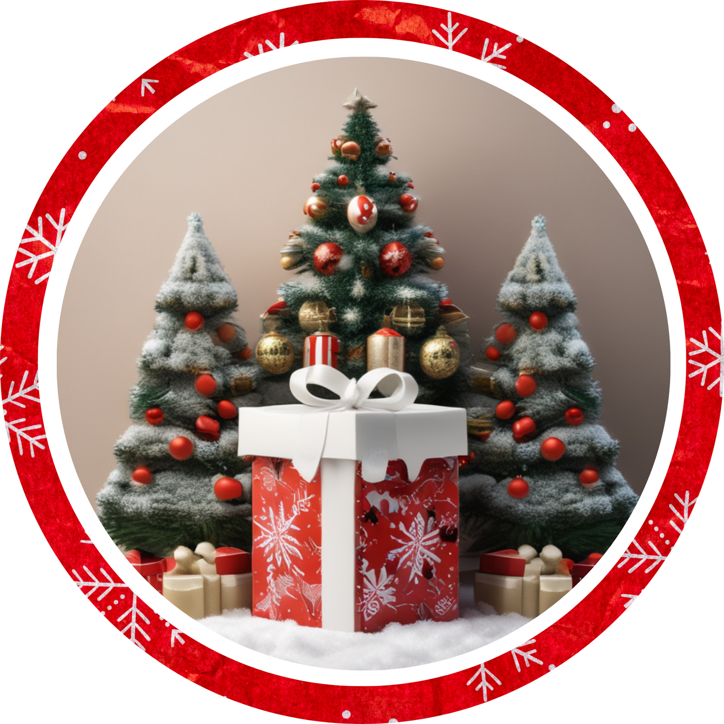 Christmas Tree and Gifts Metal / Vinyl Sign - Made in USA