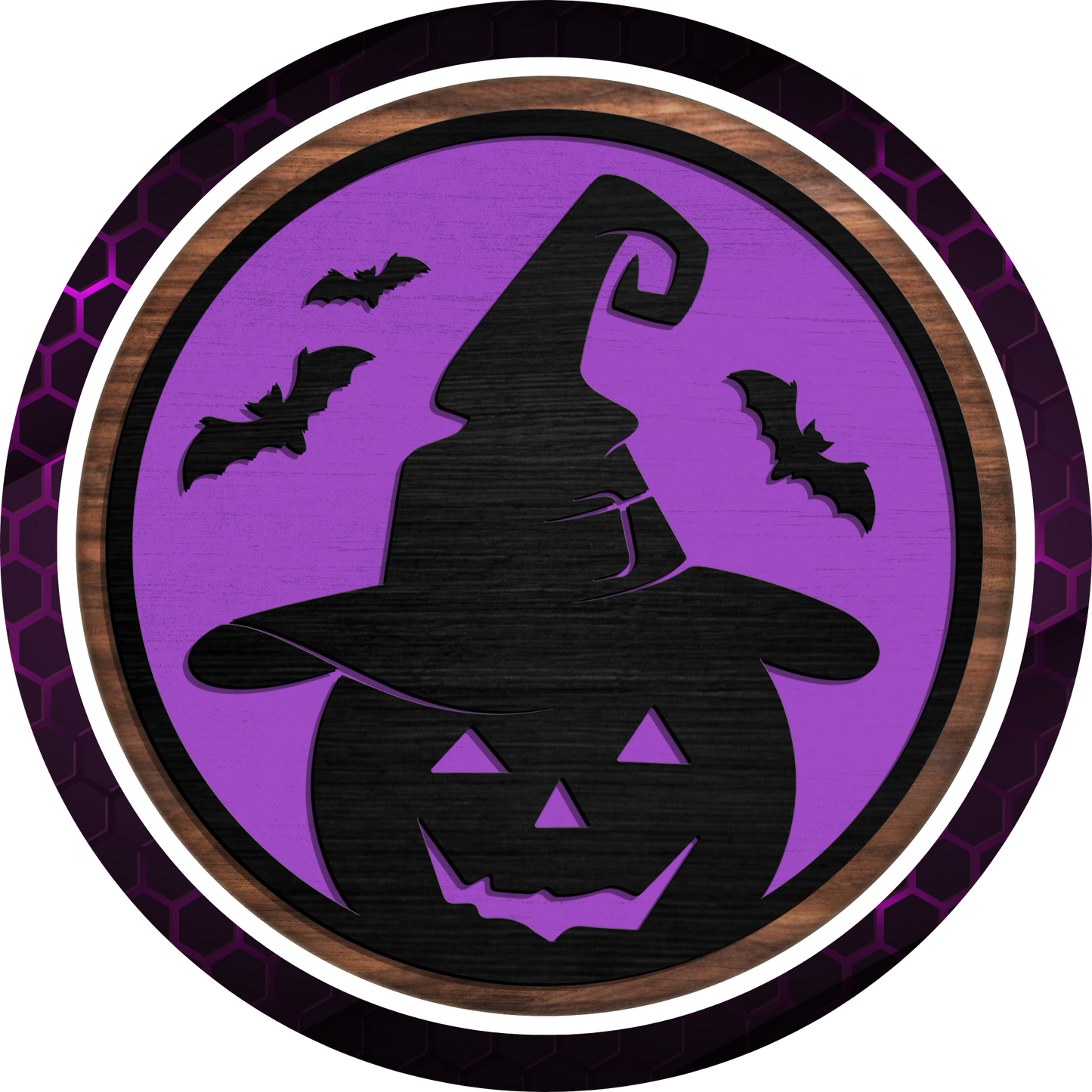 Witch Hat and Bats Metal / Vinyl Sign - Made in USA