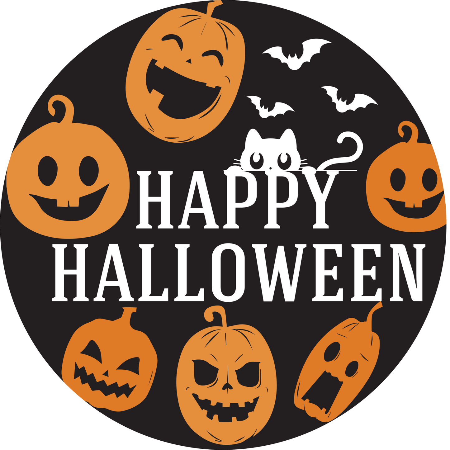 Happy Halloween Pumpkin Metal / Vinyl Sign - Made in USA