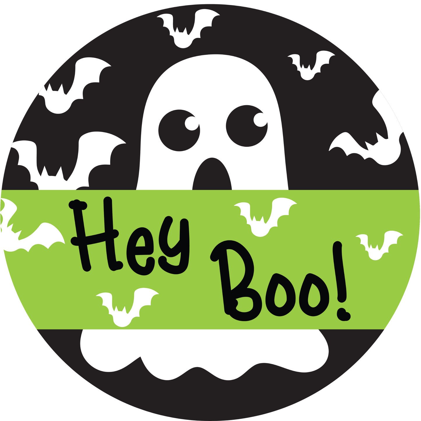 Hey Boo! Metal / Vinyl Sign - Made in USA