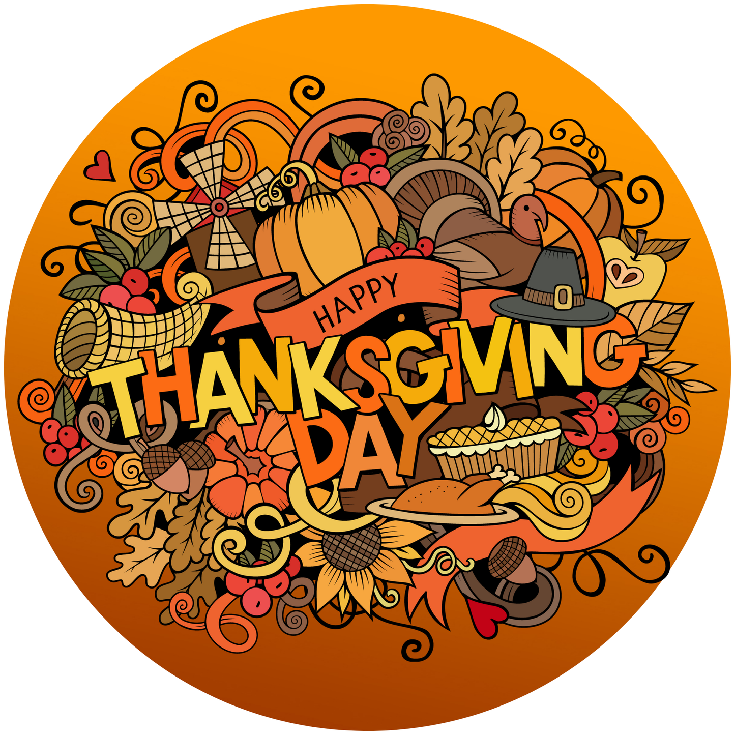 Happy Thanksgiving Day Metal / Vinyl Sign - Made in USA